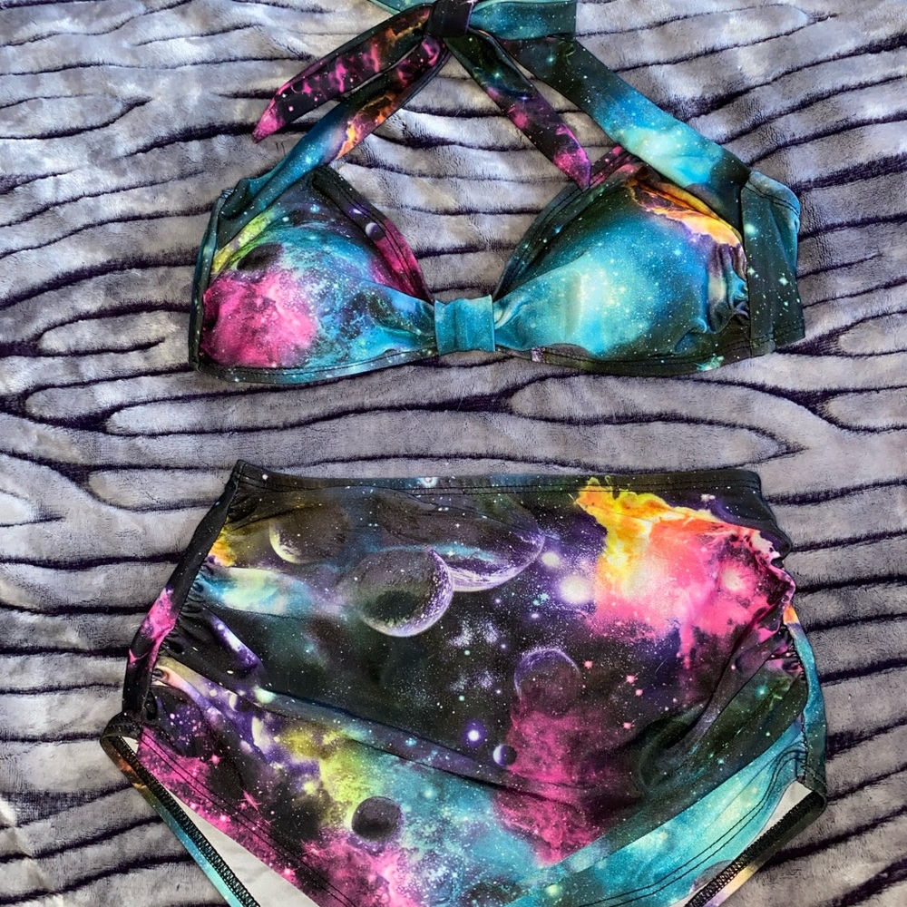 Esther Williams Galaxy Print High Waisted Bikini